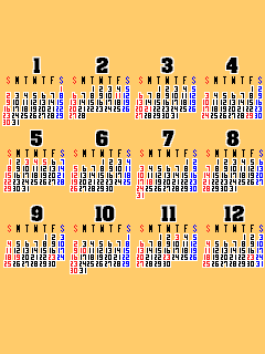 携帯用に作った2005年カレンダー